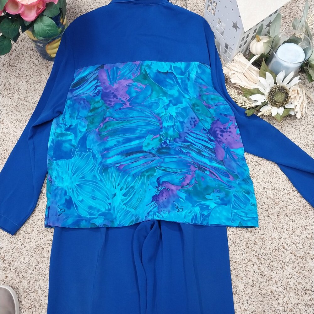 3372 Size Large Gepetto Pant set Royal Blue, Purple with Jewels down the front. - Picture 6 of 9